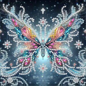 5D Diamond Painting Kit - Vibrant Butterfly Canvas Art - NEW  7.87 in L x 7.87W